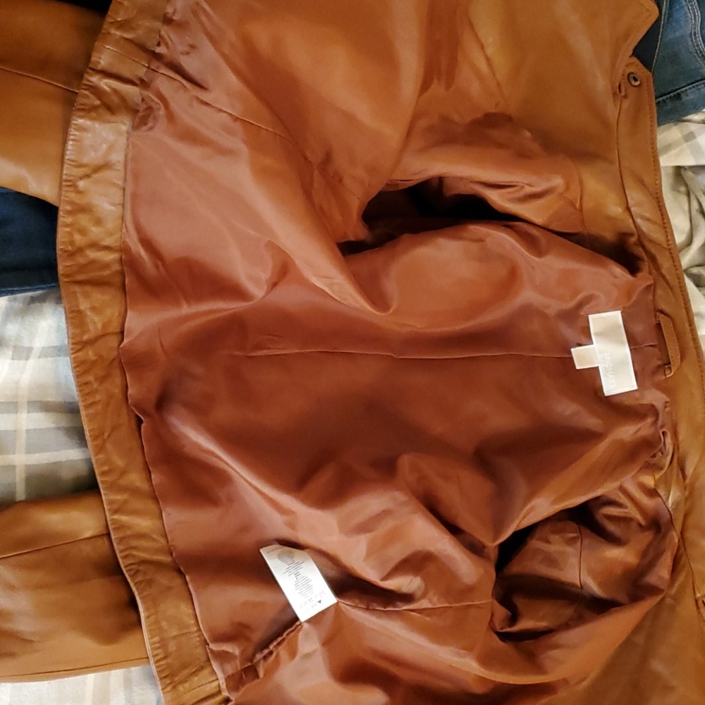 Michael Kors Chestnut Brown Leather Jacket